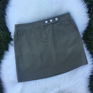 J. Crew Green Pindot Cotton Skirt